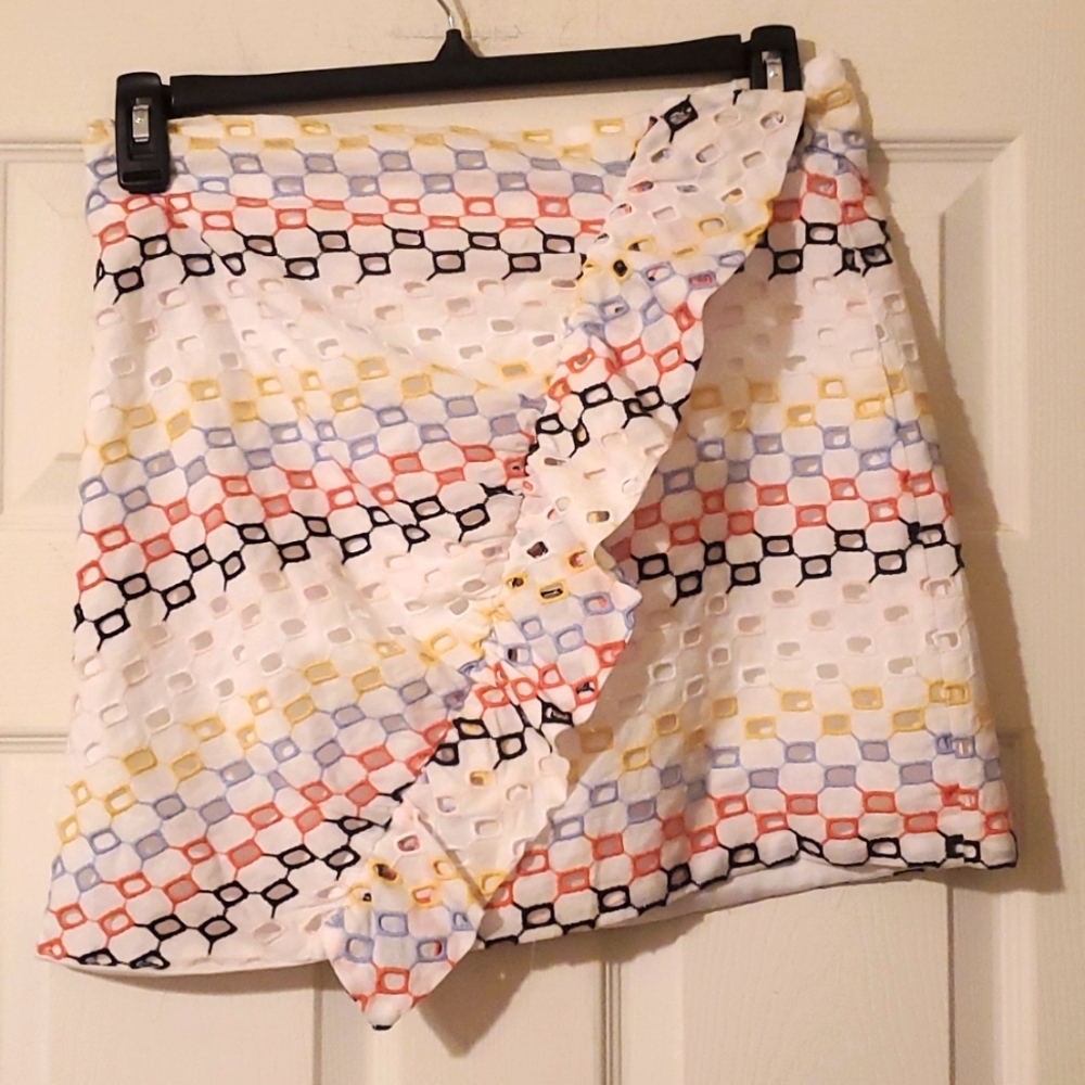 Waverly Grey ruffled eyelet Mini skirt